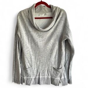 OST Women's Light Gray Cowl Neck Pocket Sweater Size L